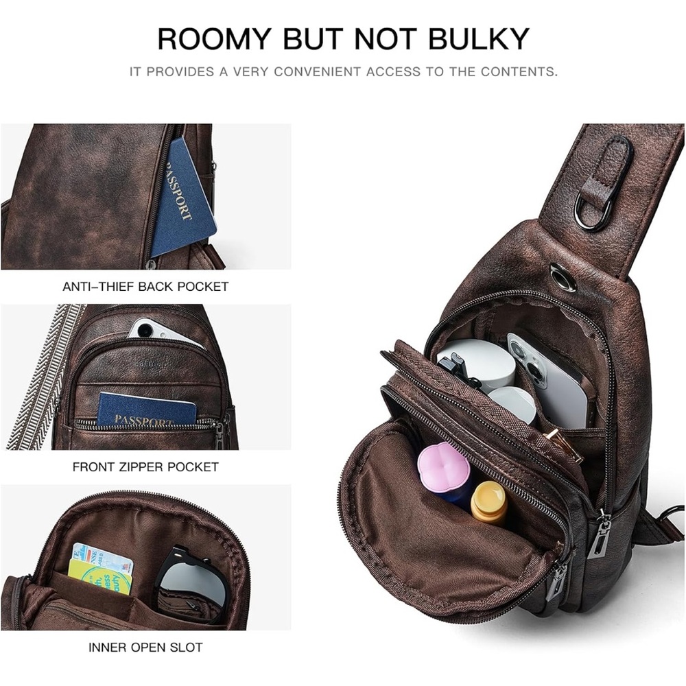 Brown Leather Sling Bag - Picture 10 of 13